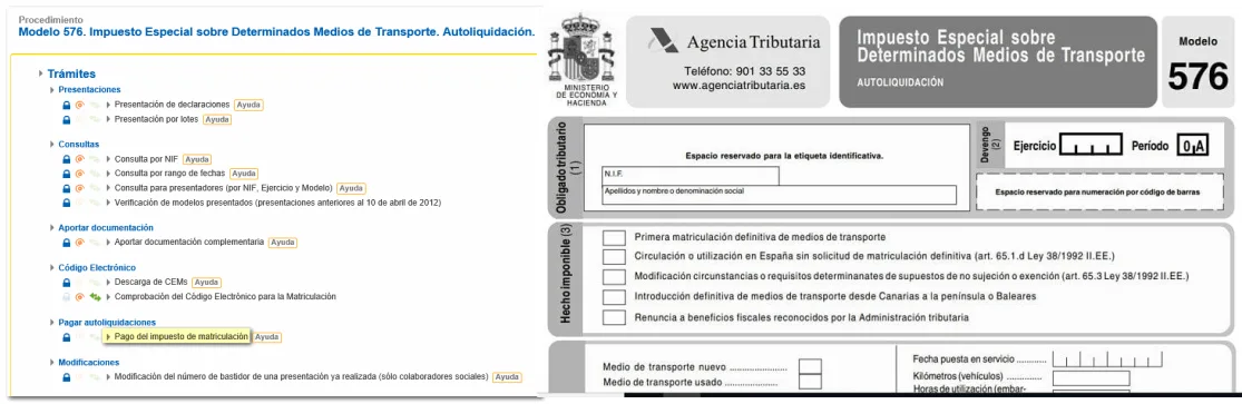 Calcular Impuesto de matriculación de coche o moto en Hacienda